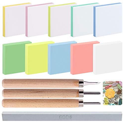 5 Stück Gummi Schnitzblöcke 10x7,5x0,5cm - Stempel Schnitzen DIY Basteln