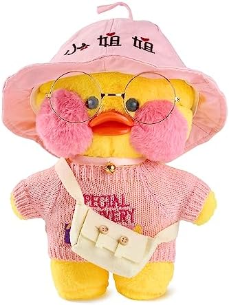 QCOTNG Duck Stuffed Animal Soft Cute Yellow Plush Toy with Outfits and Accessories to Removable Dress Up Clothes Best Birthday for Kids Girls Boys (12inch/30cm) (Yellow Duck, Single Suit)