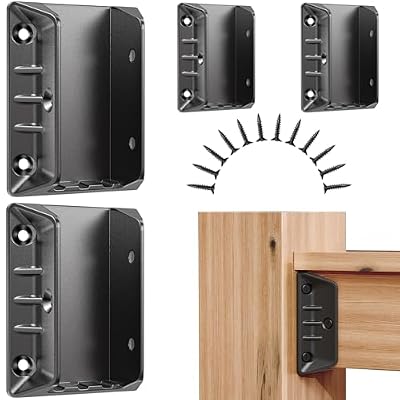 20 Pack Aluminum Deck Railing Bracket Connectors for 2"x4" (Actual 1.5"x3.5") Wood Posts to Handrail Connection, 2mm Extra Thick Metal Connectors for Fence Porch Stair, SA20