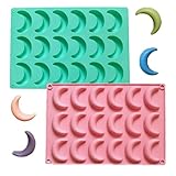 Bustlwor 2 Stück Vanillekipferl Form, Silikon Vanillekipferl Plätzchenform, 18 Mulden Backblech...