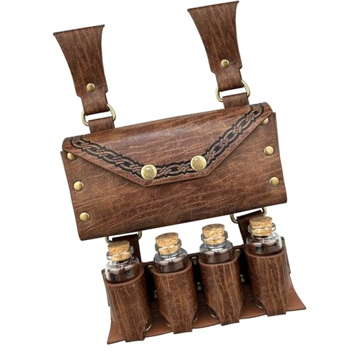 Sac banane médiéval en cuir PU marron clair de taille unique Beauté de masse