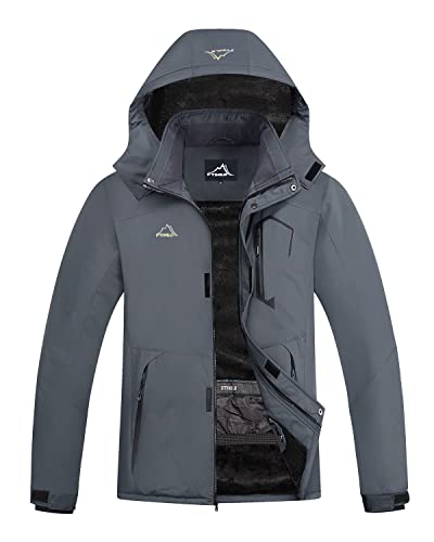 Ftimild Men's Skiing Jacket With Hood Winter Waterproof Hiking Fishing Travel Fleece Jacket Raincoat #TOP25