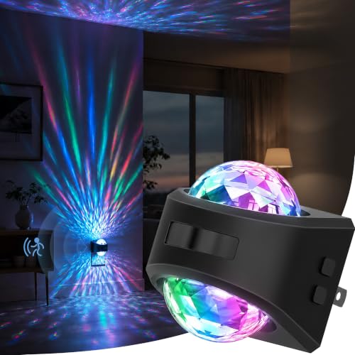 Image of Motion Sensor Night Light Projector, RGB Warm Nightlight Plug in | night lights plug into wall 9 color warm 3000K, dusk to dawn & motion sensor, 180 rotatatble, bedroom, nursery, home decor