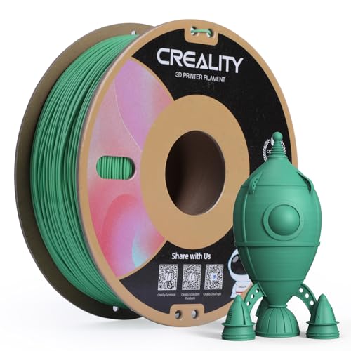 Creality PLA Matte 3D Printer Filament 1.75mm, Matte PLA 1kg Spool (2.2lbs), Dimensional Accuracy +/- 0.02 mm, Fits for Most FDM 3D Printers (Matte Green)