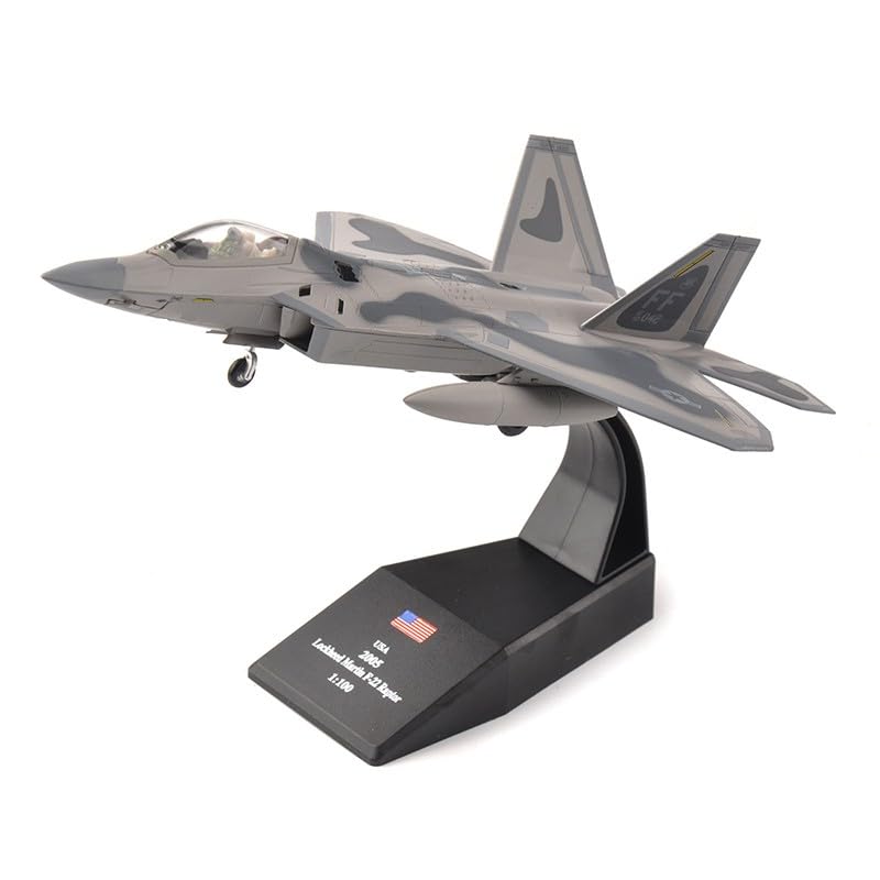 AirModels Lockheed F-22 Raptor Diecast Aircraft Model 1/100 Scale Plane Toy Collectable Gift