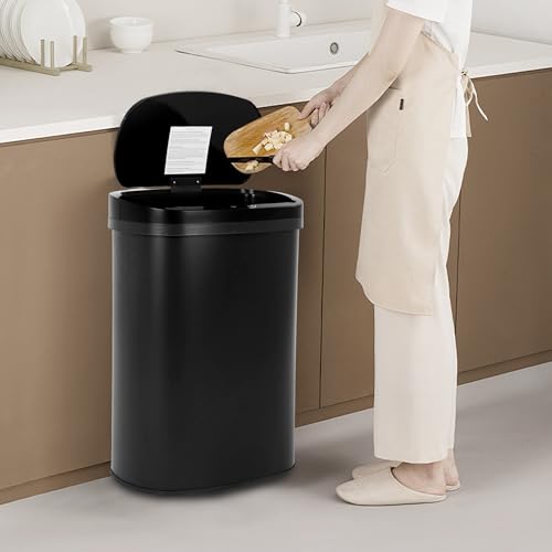 Caneca de basura rectangular de 13 galones con tapa y sensor miniatura 2