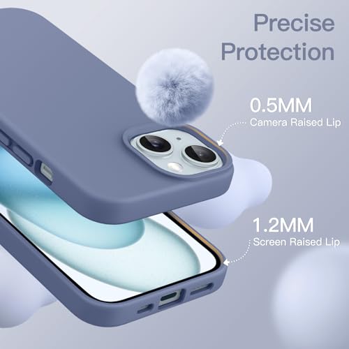 Image of JETech Silicone Cover Case for iPhone 15 6.1-Inch, Silky-Soft Touch Full-Body Protective Phone Case, Shockproof Cover (Winter Blue)