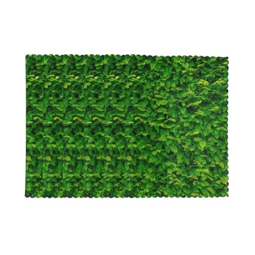 Sets de table polyester lavables 30,5x45,7cm imprimé feuilles vertes x6 - 3