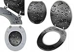 Optimal Products Toilet Seat Novelty Design Stainless Steel Hinges All Printed Loo Seats Soft Close / Slow Close (Water Drop Design), 47 x 37.7 cm