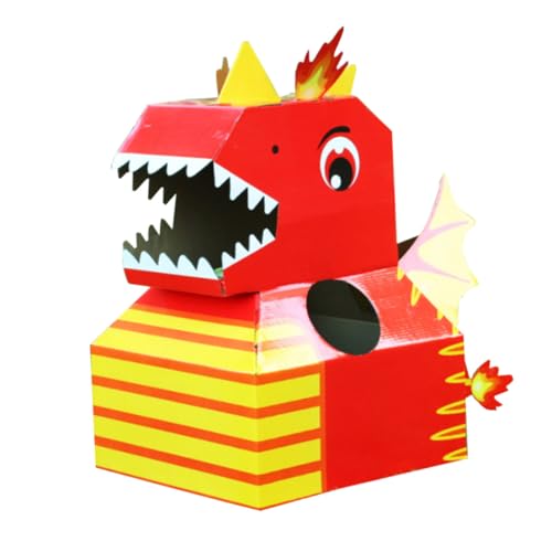 MOLUCKFU Cartón de Dinosaurio para Juguete Educativo Desmontable Modelo Grueso y Divertido para Disfraz y Creativo Regalo para Niñas de Varias Edades