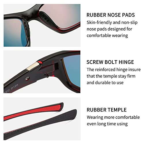 Image of Sports Polarized Sunglasses for Men Women Driving Fishing Baseball Cycling 100% UV Protection Wrap Around Sun Glasses