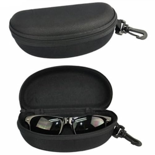 Image of KT Sunglasses Case for Men & Women | Pack of 1 Sunglass Case, 1 Lens Cleaning Cloth & 1 Lens Cleaner Liquid, 30ml | Sunglass Cover Case | Black