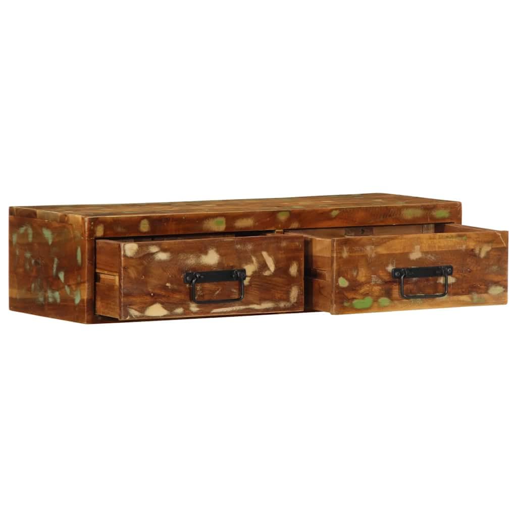 TV-Wandschrank 80x30x19 cm Massives Altholz | Wandmontierbar, Platzsparend, Reichlich Stauraum, Pflegeleicht Mit Feuchtem Tuch