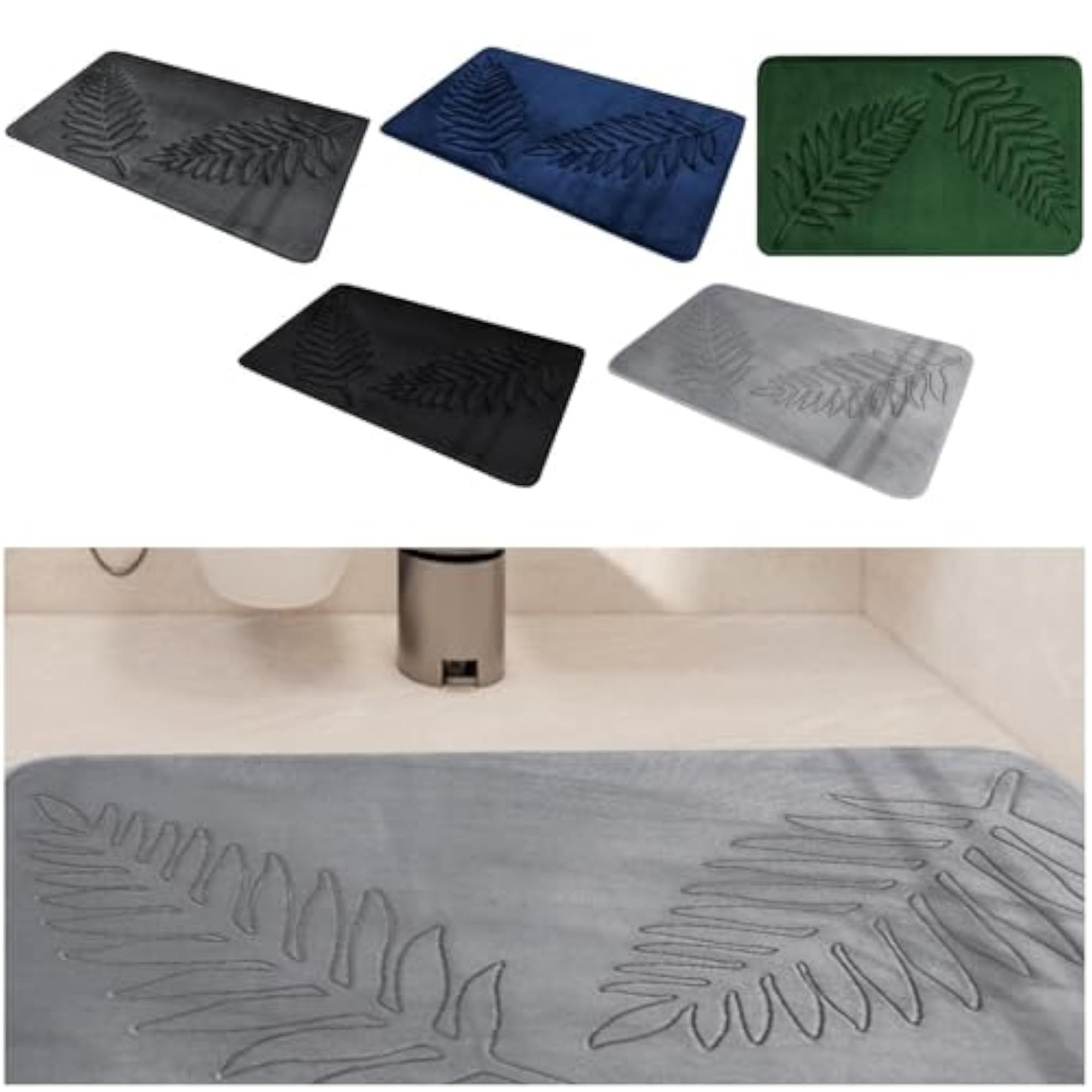 Bathroom Floor Mat Shower Quick Dry Mat, Grey