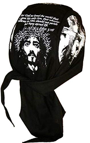 Sparkling EARTH Skull Cap Biker Caps Headwraps Doo Rags - John 3:16