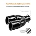 ZYHW 2PCS Dual Exhaust Tip 2.4 inch Inlet, Universal Car Exhaust Tips Curved Muffler Tip Modification Tail Pipe Tail Throat, Adjustable for 1.5 inch-2.5 inch OD Exhaust Pipe(Black)