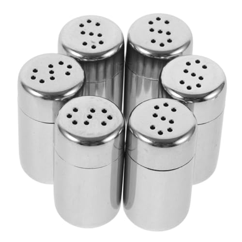 AUTSUPPL Metal Pepper Salt Shaker Set Portable Travel Condiment Dispensers Storage Bag Mini Seasoning Jars for Camping Bbq and Kitchen Use