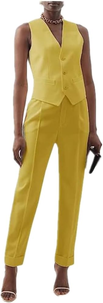 Summer Womens Suits Sets Waistcoat for Business Groom Party