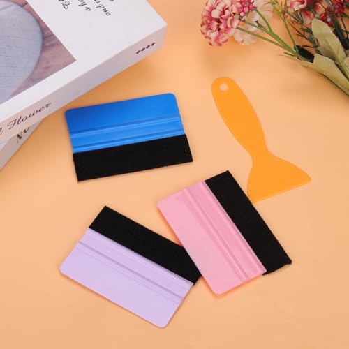 Image of Mity rain 4PCS Squeegee for Vinyl with 3PCS Felt Squeegee Tool, Craft Adhesive Vinyl Wrap Squeegee Applicator Tool for Apply Decals, Car Film Wrap, Window Tint, Wall Paper, Scraper for Vinyl
