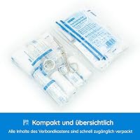 FLEXEO KFZ-Verbandkasten nach aktueller DIN 13164 | Europaweit gültig, gemäß StVZO | inkl. 2 med. Gesichtsmasken | Erste Hilfe Tasche, Kasten, Set, Verbandskasten, Auto, PKW – Ansicht 3