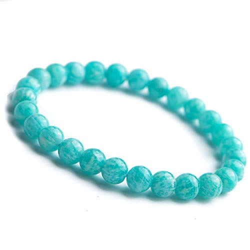 Bracelet amazonite verte véritable 7mm élastique pour harmoniser vos énergies au quotidien