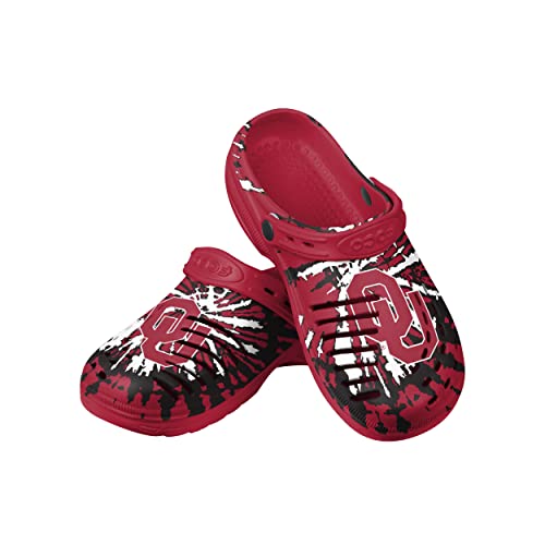FOCO Oklahoma Sooners NCAA Mens Tie-Dye Clog With Strap - S