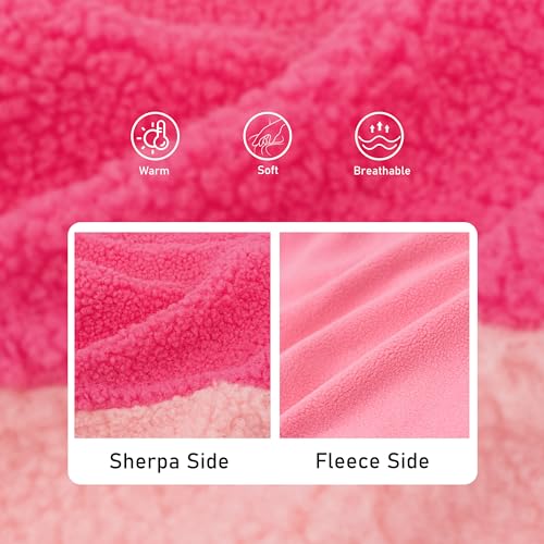 Image of cyeollo Sherpa Dog Coat Reversible Dog Jackets for Medium Dogs, Rose Red, XL