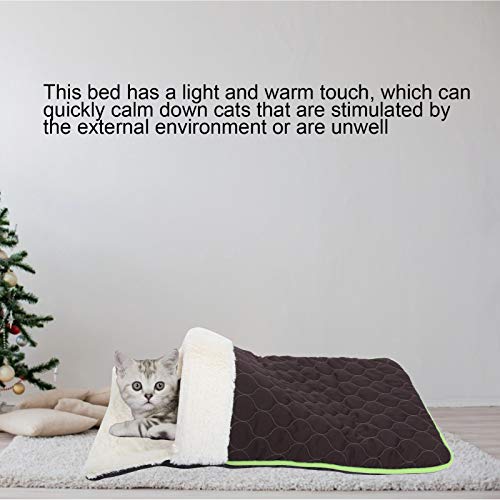 Fishawk Cama de caverna para animais de estimação, cama de pelúcia quente para gatos