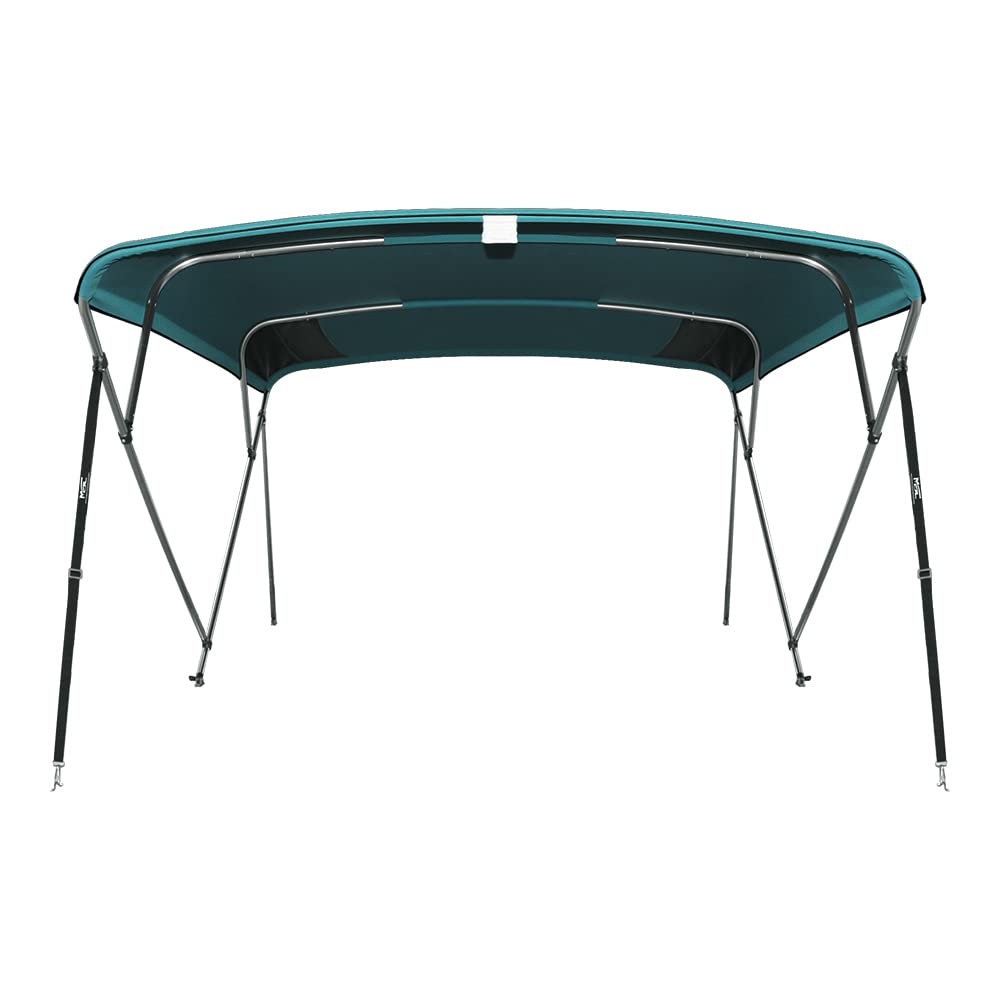 MSC 3 Bow 4 Bow Bimini Top Boat Cover with Rear Support Pole and Storage Boot(Teal, 4 Bow 8'L x 54" H x 79"-84" W)