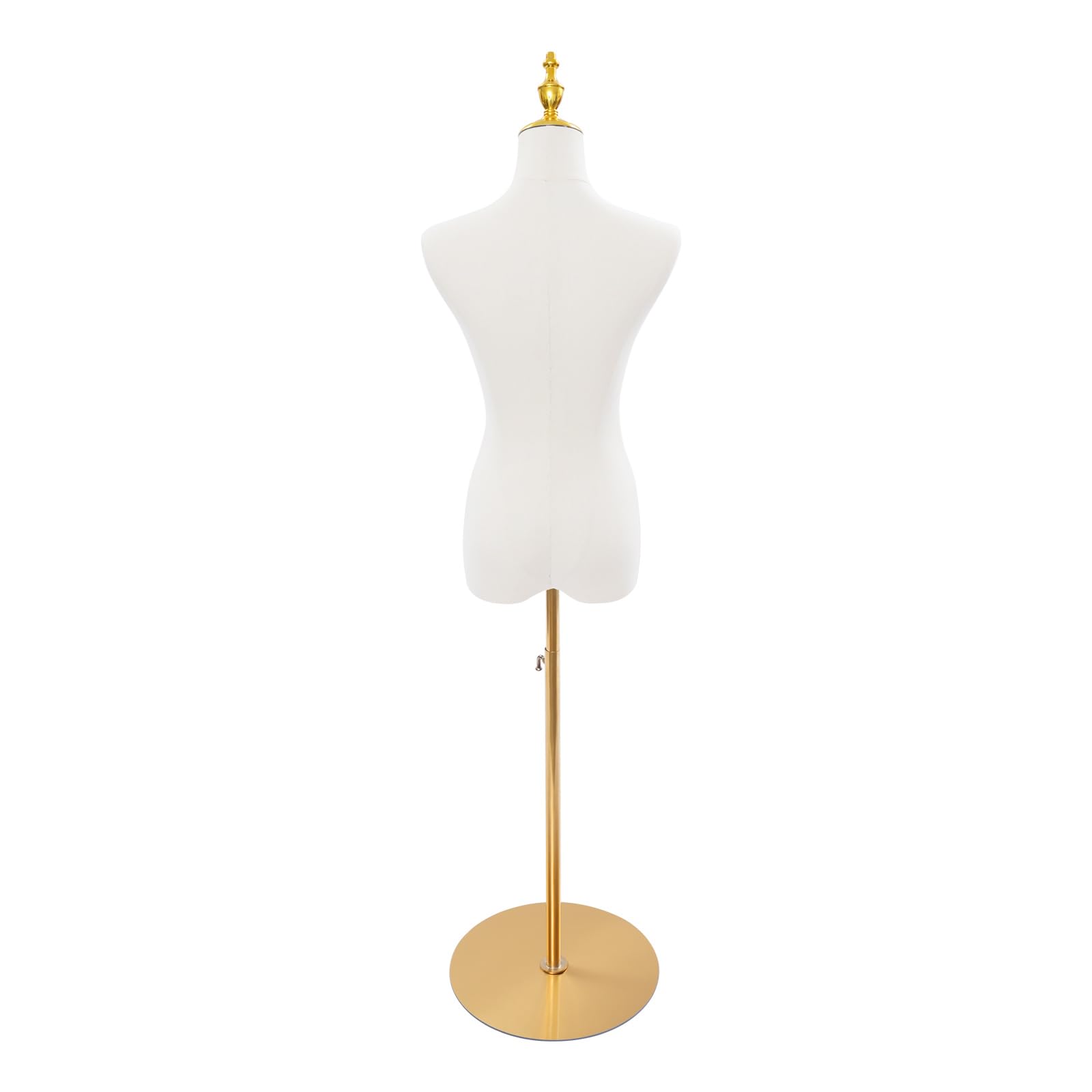Manichino da sartoria da donna, busto bianco e oro, 71-121 cm, regolabile, appendiabiti da sposa, espositore per abito da sposa