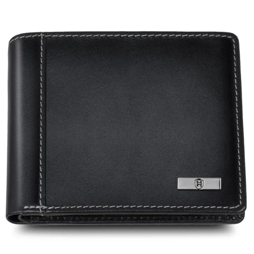 Image of HORNBULL Cherry Leather Wallet for Men | Genuine Leather Wallet with RFID Blocking | Purse for Men (Black)