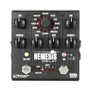 Stereo delay effects pedal with analog dry function 26 delay motors Expression input Hold function 128 presets