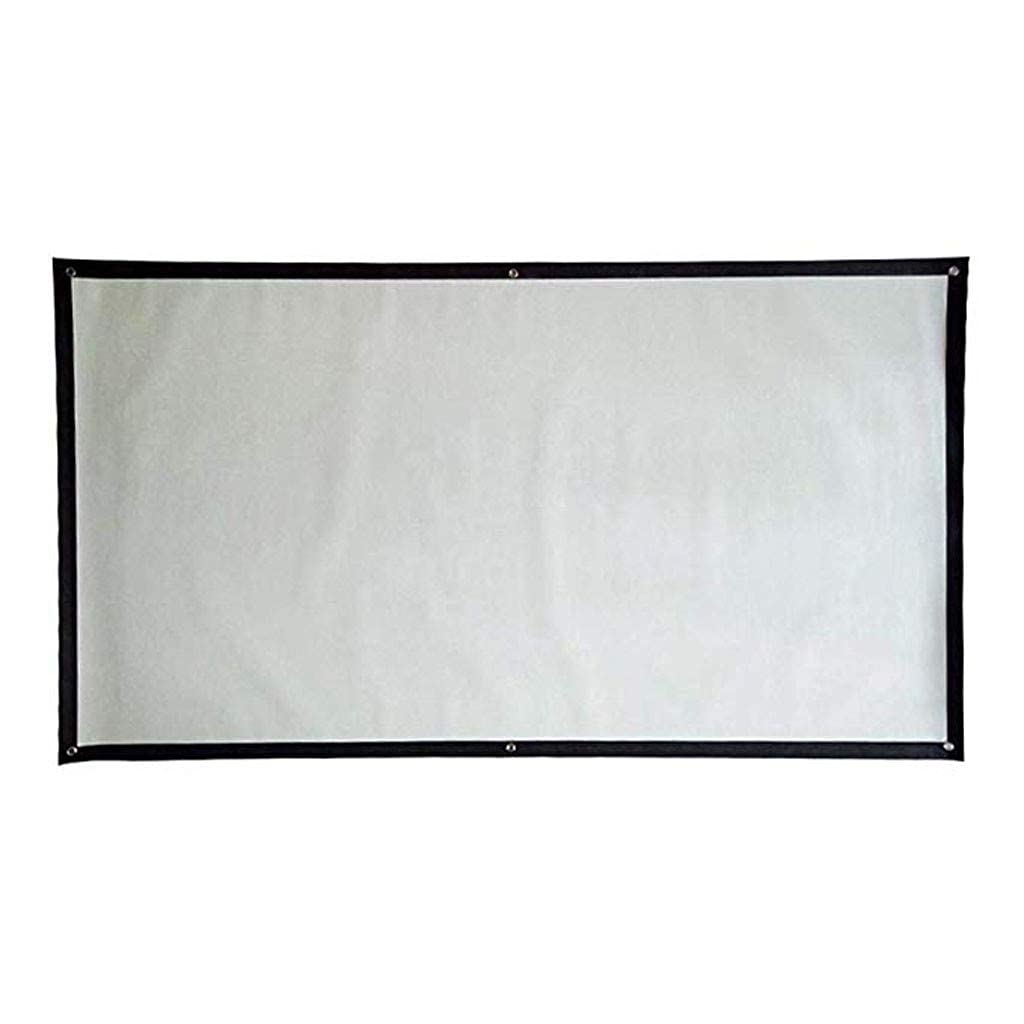 DINGYUPortable Simple Projection Screen 60 Inch Reel Black Edge Projector Wall Mounted Easy to Stick Screen