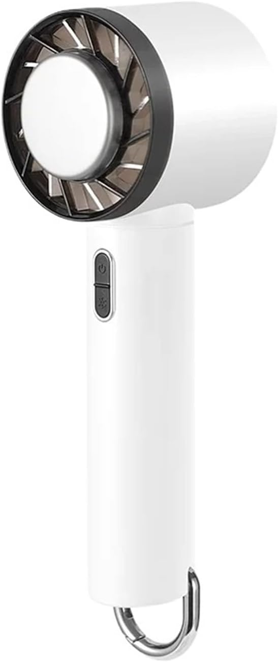 Portable Hand Fan Cooling refrigeration Hanging backpack small fan outdoor 2000 usb Rechargeable Handheld Fan(White)