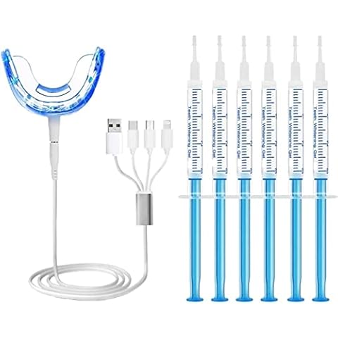 New Advance Teeth WHITENING KIT Dental HYGENE Stain Removing 10x GELS 16 Lights LED, Large Kit Cover