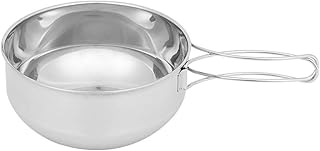 VICASKY Faltbare Edelstahl Schüssel Mit Deckel Camping Outdoor Kochgeschirr Leicht Und Kompakt Für Wandern Picknick 12.3X12.3X2.1 Zoll