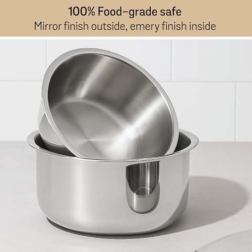 Image of Meyer Triply Stainless Steel Tope with SS 304 Lid | Healthy, Non Toxic | Extended Grip | Bhagona | Tapeli | Patila | for Boiling Milk /Water | 24 CM /4.9 litres Capacity | 10 Year Warranty | Silver