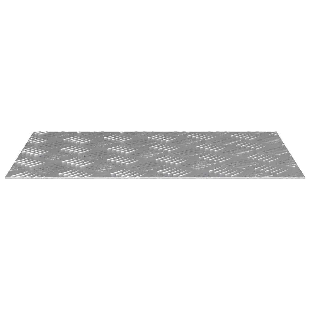 Prostokątne stopnie schodowe, zestaw 4 sztuk, srebrne, blacha ryflowana, 60 x 40 cm, aluminiowa, do wewnątrz i na zewnątrz, antypoślizgowa przyczepność i komfort chodzenia