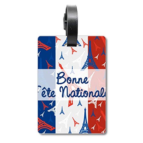 Étiquette d'identification Tour Eiffel France en finition soignée pour sac de luxe