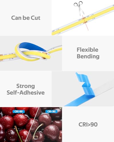 Tira de LED CCT COB 5M 24V Dimmable con Control APP miniatura 4