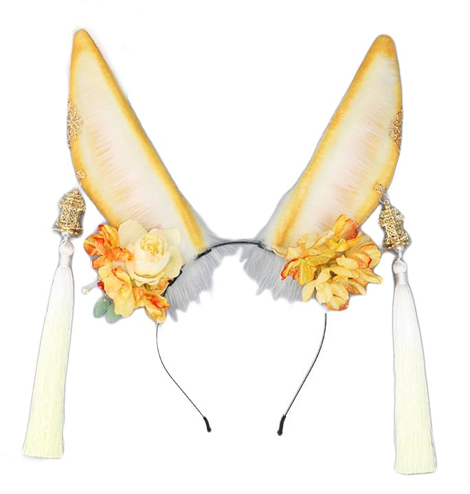 Faylay Women Cosplay Bunny Ears Rabbit Headband Animal Ears Furry Bunny Ears Party Accessories: Yhdw-yellow