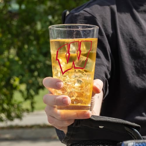 Image of Logo Brands NCAA 16 oz Pint Glass - Durable Glass With Bold Team Color- Chip-Resistant Rim Drinkware For Fans, Tailgates, Home Bars & Everyday Use