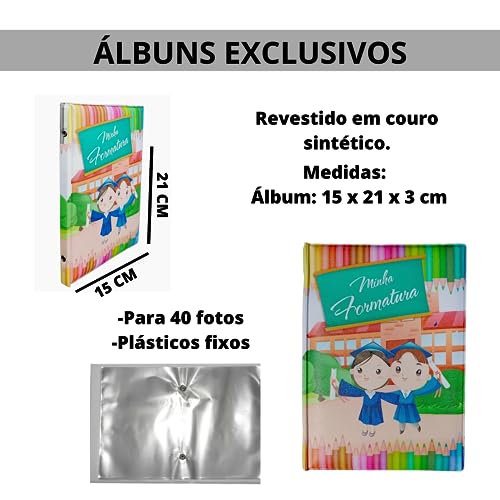 Álbum Capa Formatura Infantil Beca Abc 40 Fotos 15x21