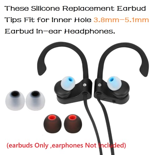 Image of Earbuds Replacement Tips Silicone Earbud Tips Ear Gels Fit for Inner Hole from 3.8mm - 5.1mm Earphones 9 Pairs S /M /L