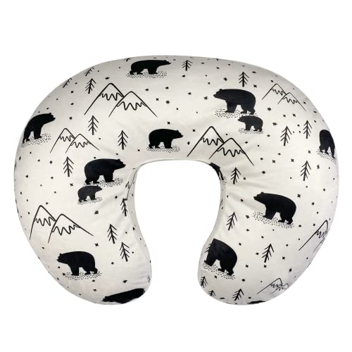 Image of iEvolve Minky Nursing Pillow Cover Breast Feeding Pillow Cover Slipcover U Shape for Baby Boy Girl,Cover Only(Bear)