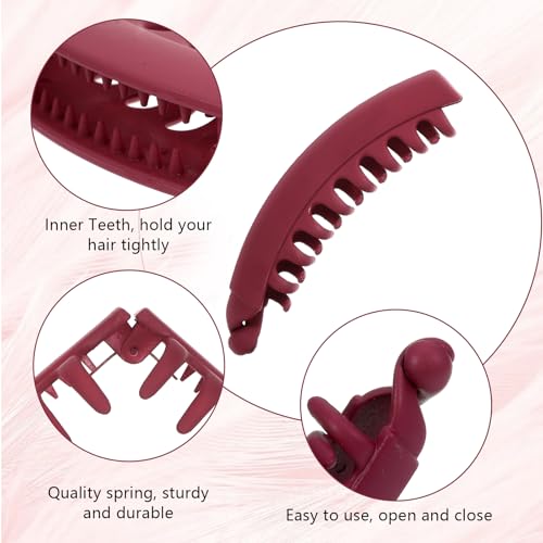 AOZUO 6 peças de grampos de cabelo de banana, clipes grandes de garra de banana de 12 cm, prendedor