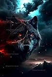 deuszl 5D Dark White Wolf with Red Eyes Diamond Painting Kits - Wild Wolf Diamond Painting, Full Round Diamond Art Kits for Adults Diamond Dots Piant by Numbers Kits 10x12 inch