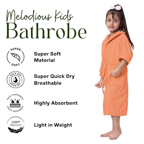 Image of CREEVA Cozy Hooded Bathrobe for Kids - Lightweight, Quick-Dry, and Perfect for Daily Use