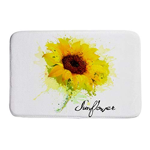 Tapis de bain jaune moelleux lavable grand teint pour maison - 2