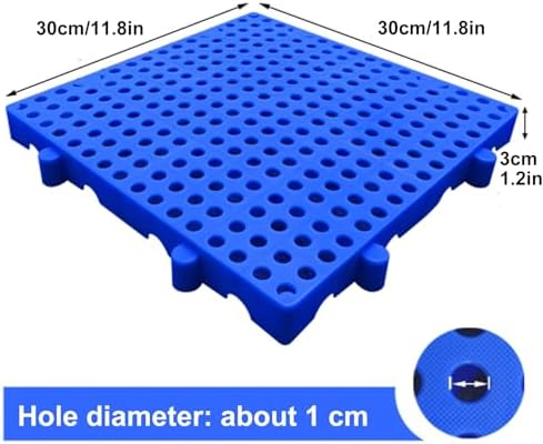 6 Pcs Nestable Plastic Pallets, Ventilated Grating Platforms, Moisture-Proof 2200 Lb/m² Capacity, Ideal for Garage, Supermarket, Basement Storage (11.8" x 11.8")